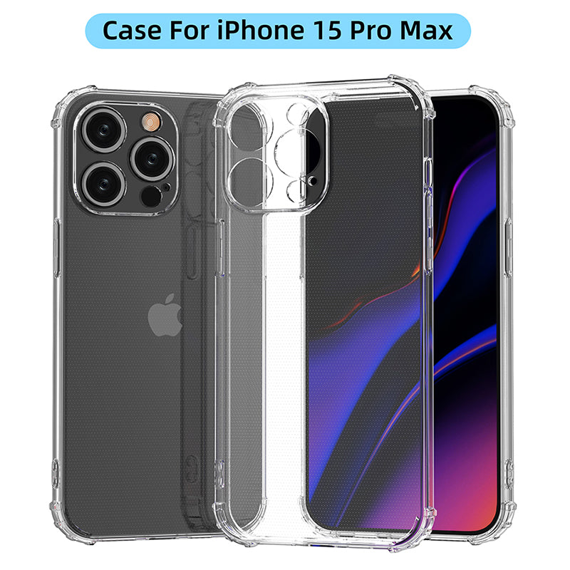 For iPhone 15 Pro Max HD Clear Phone Case Four Corner Drop Protection TPU Cell Phone Shell Cover For iPhone 15 Pro Max HD Clear Phone Case Four Corner Drop Protection TPU Cell Phone Shell Cover
